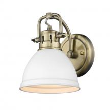  3602-BA1 AB-WHT - Duncan 1 Light Bath Vanity in Aged Brass with a Matte White Shade